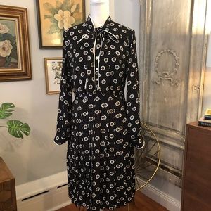 ModCloth Accordion Pleat Dress with Pussy Bow